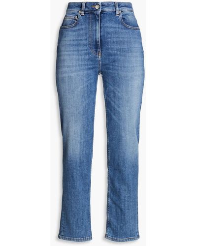 IRO Deen Cropped High-rise Slim-leg Jeans - Blue