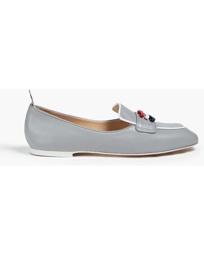 Thom Browne Bow-detailed Leather Loafers - White