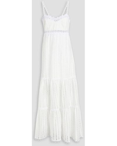 Charo Ruiz Gomera Tiered Broderie Anglaise Cotton-blend Maxi Dress - White