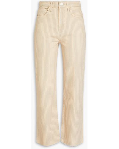 FRAME Le Jane Crop Cropped Striped High-rise Straight-leg Jeans - Natural
