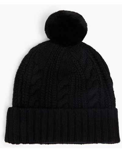 N.Peal Cashmere Cable-knit Cashmere Beanie - Black
