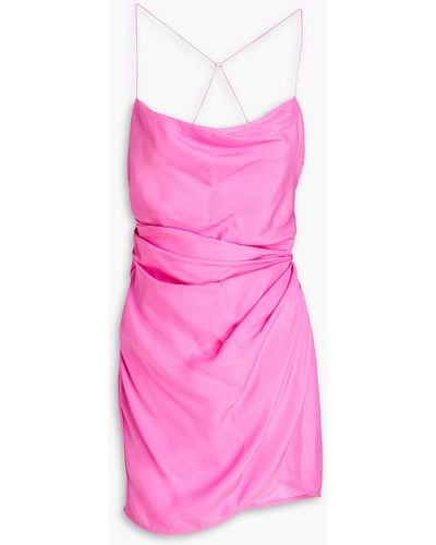 GAUGE81 Shiroi Draped Silk-cady Mini Dress - Pink