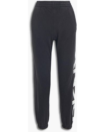 DKNY Logo-print French Cotton-blend Terry Track Pants - Black
