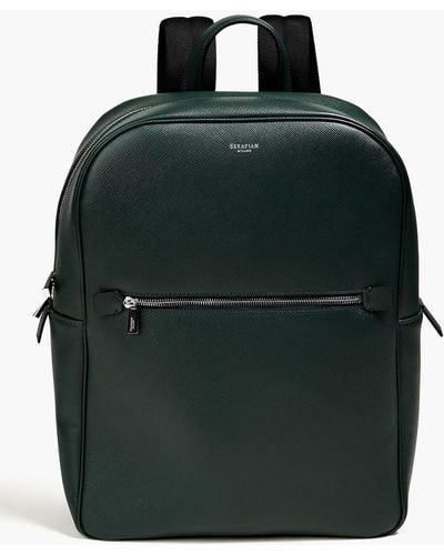 Serapian Evolution Textured-leather Backpack - Black