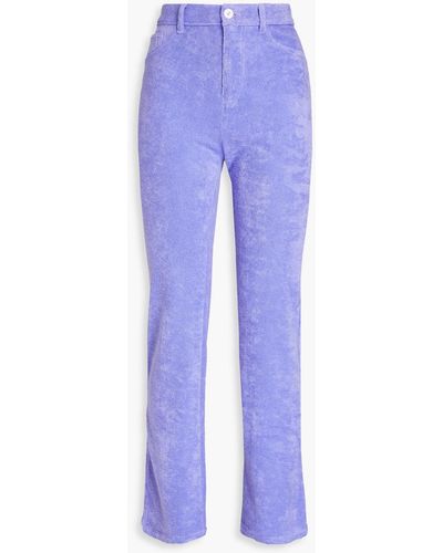Maisie Wilen Mockumentary Cotton-blend Terry Bootcut Trousers - Blue