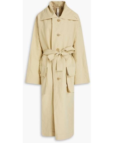 Petar Petrov Mael Oversized Linen And Silk-blend Trench Coat - Natural