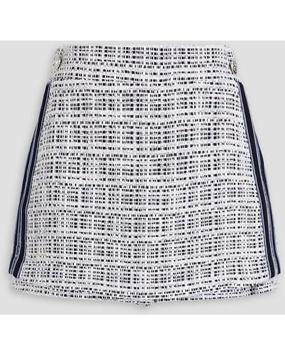 Maje Skirt-effect Tweed Shorts - Blue