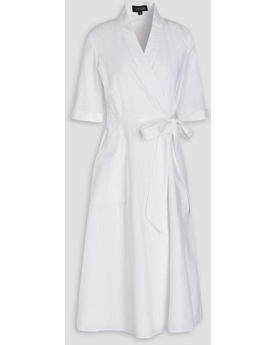 Saloni Mae Cotton-poplin Midi Wrap Dress - White