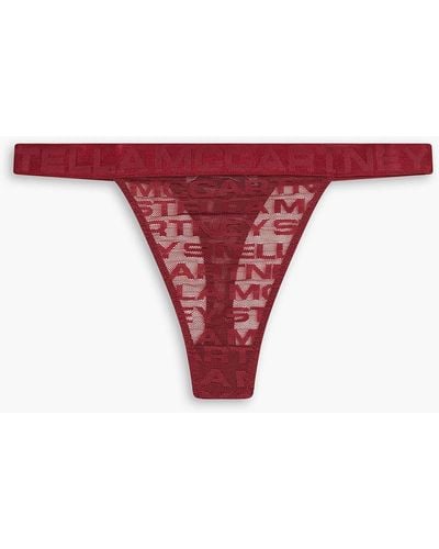 Stella McCartney Stretch-tulle Mid-rise Thong - Red