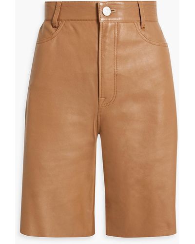 FRAME Leather Shorts - Brown