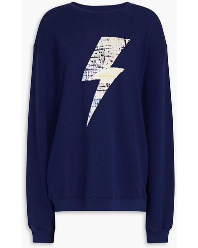 Ba&sh Printed French Cotton-terry Sweatshirt - Blue