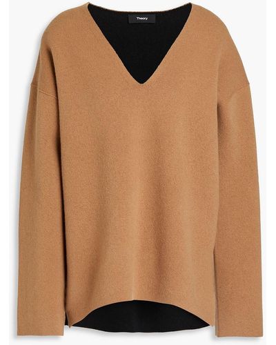 Theory Karenia Wool-blend Sweater - Brown