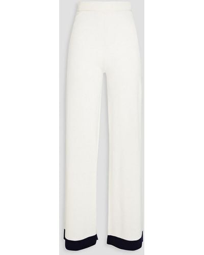 Zimmermann Two-tone Merino Wool Wide-leg Trousers - White