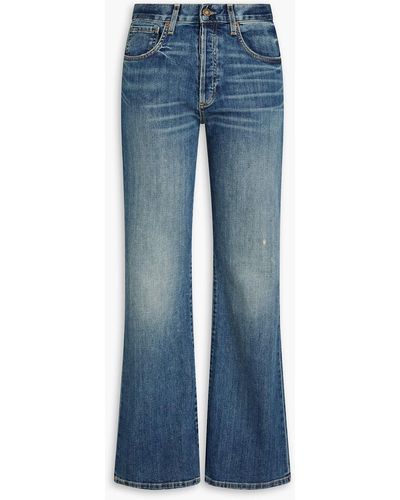 Nili Lotan Distressed High-rise Bootcut Jeans - Blue
