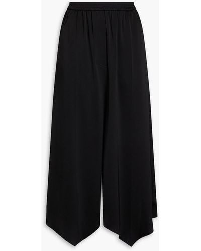 Nanushka Asymmetric Satin Midi Skirt - Black
