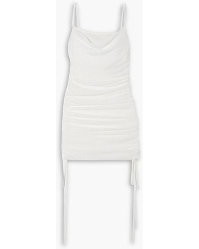 Dion Lee Gathered Open-knit Mini Dress - White
