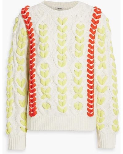 Jason Wu Cable-knit Wool Sweater - White