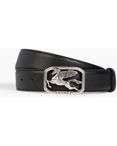 Etro Pebbled-leather Belt - Black