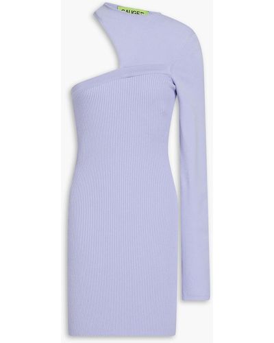 GAUGE81 One-shoulder Cutout Ribbed-knit Mini Dress - Purple