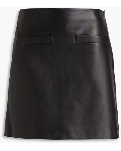 Theory Leather Mini Skirt - Black
