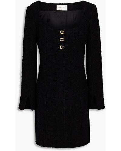 Ba&sh Merveille Wool-blend Bouclé-tweed Mini Dress - Black