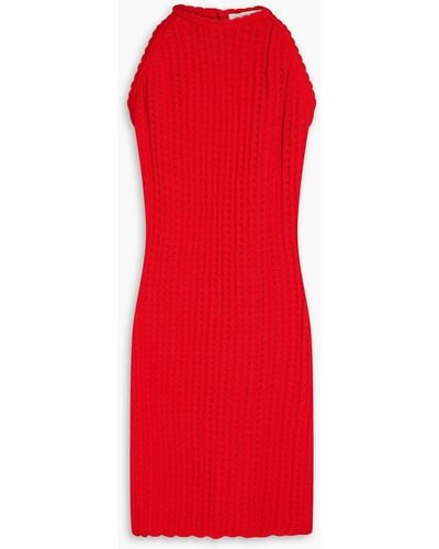 Giuliva Heritage Lola Pointelle-knit Cotton Mini Dress - Red