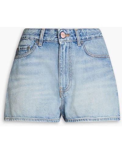 Ganni Faded Denim Shorts - Blue
