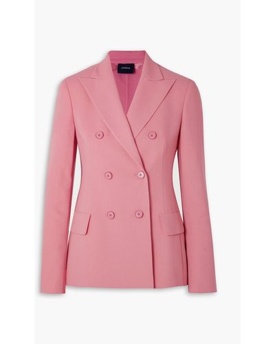 Akris Genaro Double-breasted Wool-blend Blazer - Pink