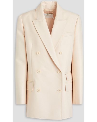 Zimmermann Double-breasted Wool-blend Blazer - Natural