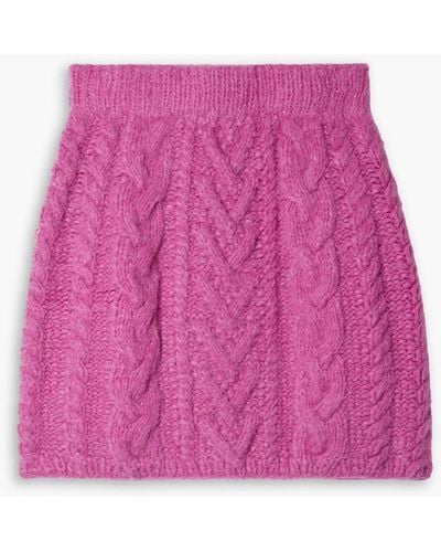 Lingua Franca Rebel Cable-knit Mini Skirt - Pink