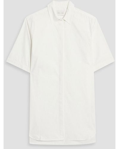 Loulou Studio Mago Cotton-poplin Mini Shirt Dress - White