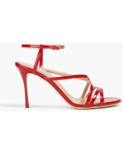 Sergio Rossi Bon Ton Patent-leather Sandals - Red