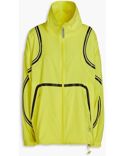 adidas By Stella McCartney Neon Mesh-paneled Shell Jacket - Yellow