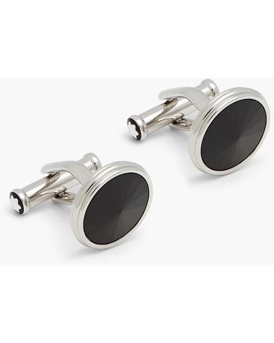 Montblanc Stainless Steel Onyx Cufflinks - Black