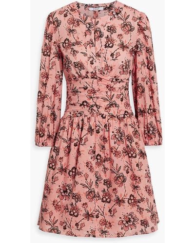 10 Crosby Derek Lam Amelia Gathered Floral-print Cotton-gauze Mini Dress