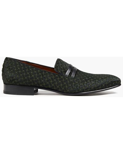 Malone Souliers Miles Calf Hair Loafers - Green