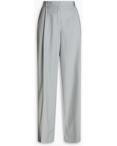 Nina Ricci Pleated Wool Wide-leg Trousers - Grey