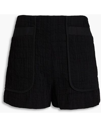 Claudie Pierlot Ela Plissé Cotton-blend Shorts - Black
