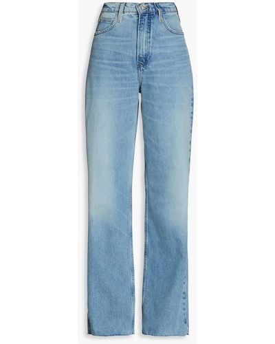 FRAME Le High N Tight Faded High-rise Wide-leg Jeans - Blue