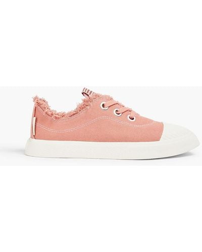 Zimmermann Frayed Canvas Sneakers - Pink