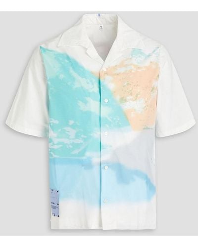 McQ Bedrucktes hemd aus ripstop mit popeline-einsätzen - Blau