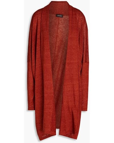Eskandar Oversized Linen Cardigan - Red