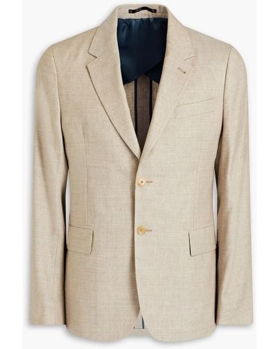 Paul Smith Slim-fit Linen And Wool-blend Blazer - Natural