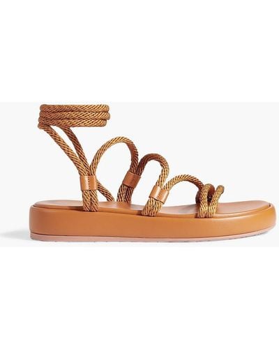 Gianvito Rossi Leather-trimmed Cord Sandals - Brown