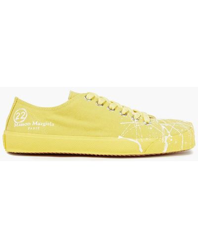 Maison Margiela Tabi Split-toe Painted Canvas Sneakers - Yellow