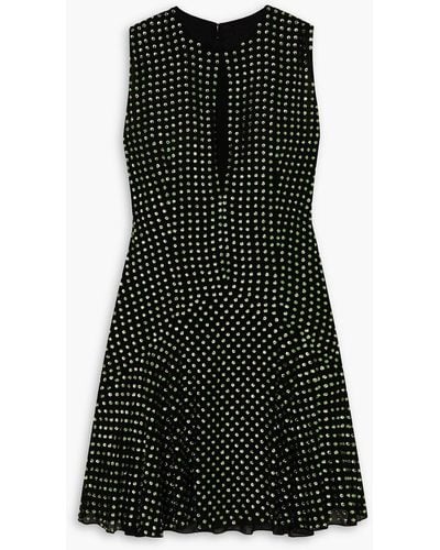 16Arlington Botley Feather-trimmed Cutout Crepe Mini Dress - Black