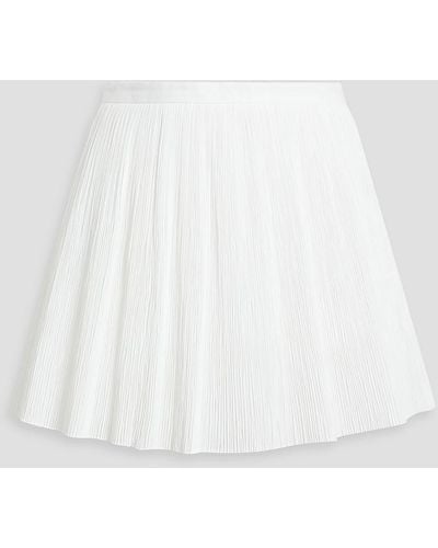 RED Valentino Skirt-effect Plissé Cotton-blend Poplin Shorts - White