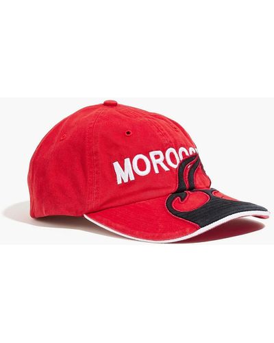 Vetements Morocco Embroide Cotton-twill Baseball Cap - Red