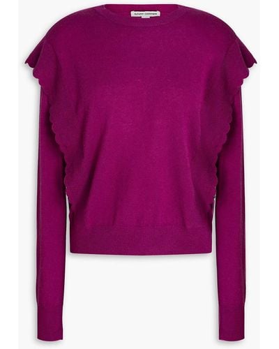 Autumn Cashmere Ruffled Cashmere Sweater - Purple
