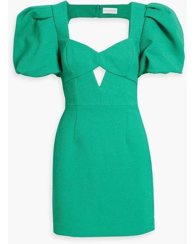 Rebecca Vallance Dionne Cutout Cloqué Mini Dress - Green